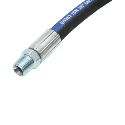 Tubo flessibile pressurizzato crimpato per tiranti/estrattori idraulici da 70 cm con raccordi 1/2 + 3/8 e valvola - immagine 4