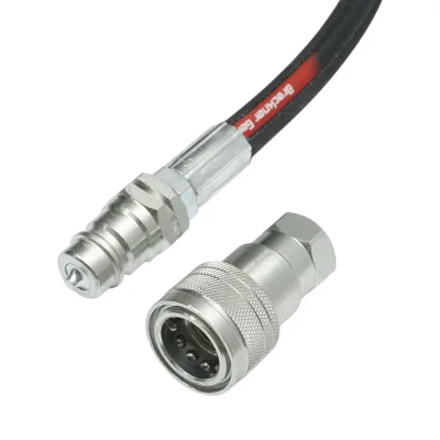 Tubo flessibile pressurizzato crimpato per tiranti/estrattori idraulici da 70 cm con raccordi 1/2 + 3/8 e valvola - immagine 3