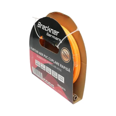 Tubo flessibile professionale per aria compressa in PVC da 7,5 m e attacco rapido universale Breckner Germany - immagine 4