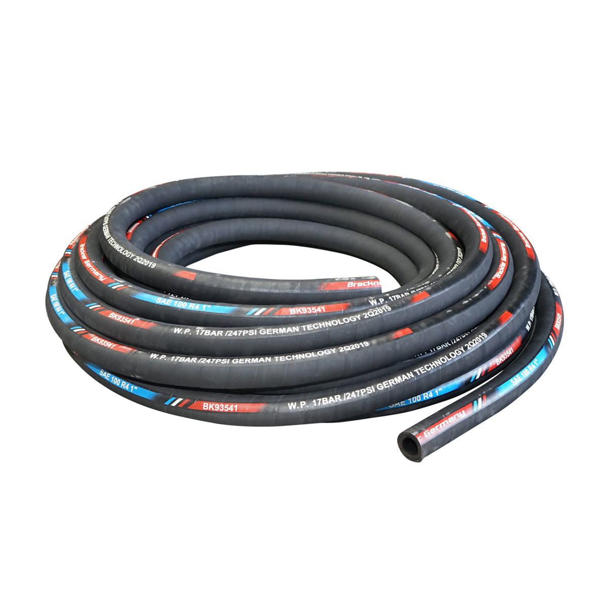 Tubo idraulico 25m con doppio inserto in tessuto DN25 (interno Ø 25 mm / esterno Ø 41 mm) SAE 100 R4 1 - immagine 2