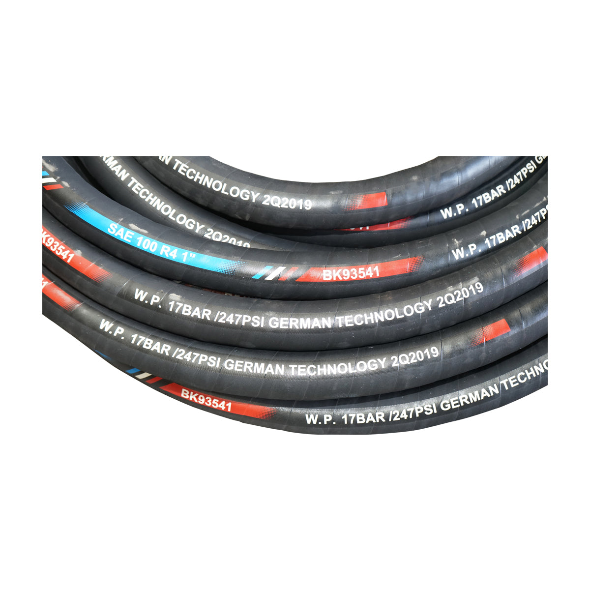 Tubo idraulico 25m con doppio inserto in tessuto DN25 (interno Ø 25 mm / esterno Ø 41 mm) SAE 100 R4 1 - immagine 3