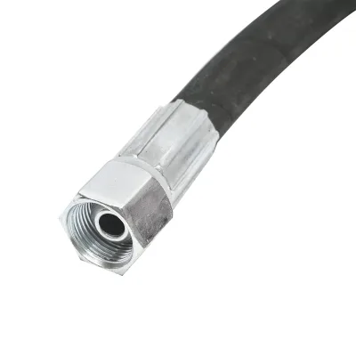TUBO OLEODINAMICO ALTA PRESSIONE  3400mm 2SN DN10 con raccordo a 90 gradi M20x1,5 e raccordo M20x1,5 - immagine 2