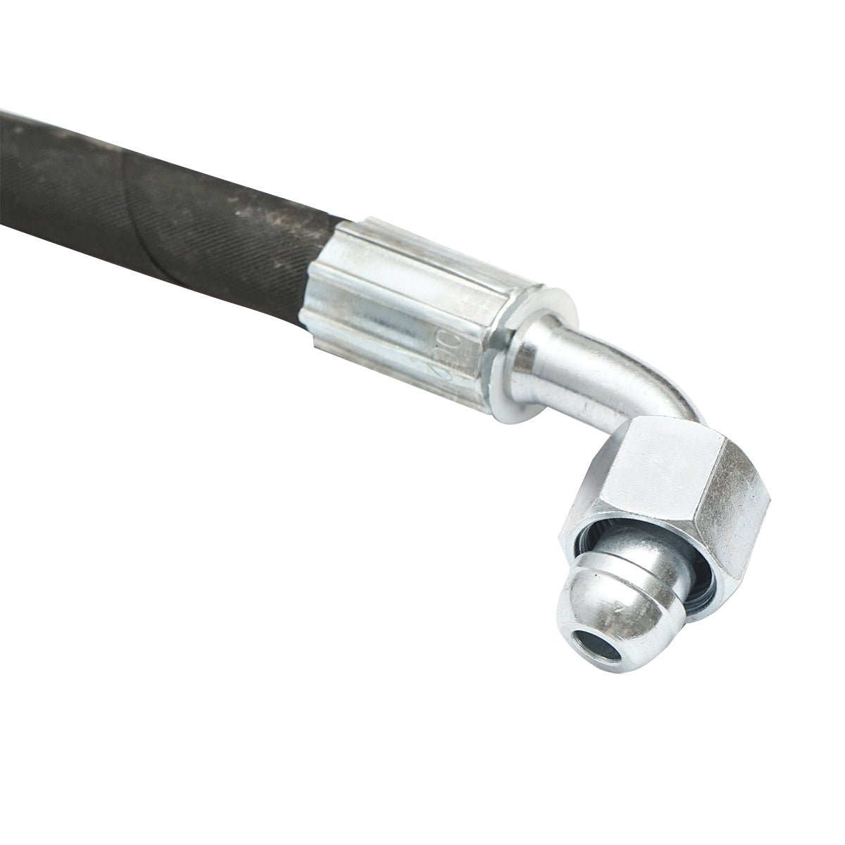 TUBO OLEODINAMICO ALTA PRESSIONE  3400mm 2SN DN10 con raccordo a 90 gradi M20x1,5 e raccordo M20x1,5 - immagine 3