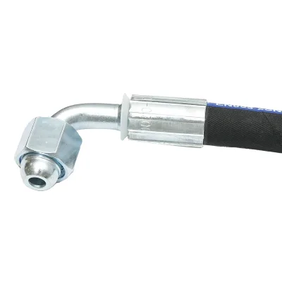 TUBO OLEODINAMICO ALTA PRESSIONE 800mm 2SN DN10 con raccordo a 90 gradi M20x1,5 e raccordo M20x1,5 - immagine 2