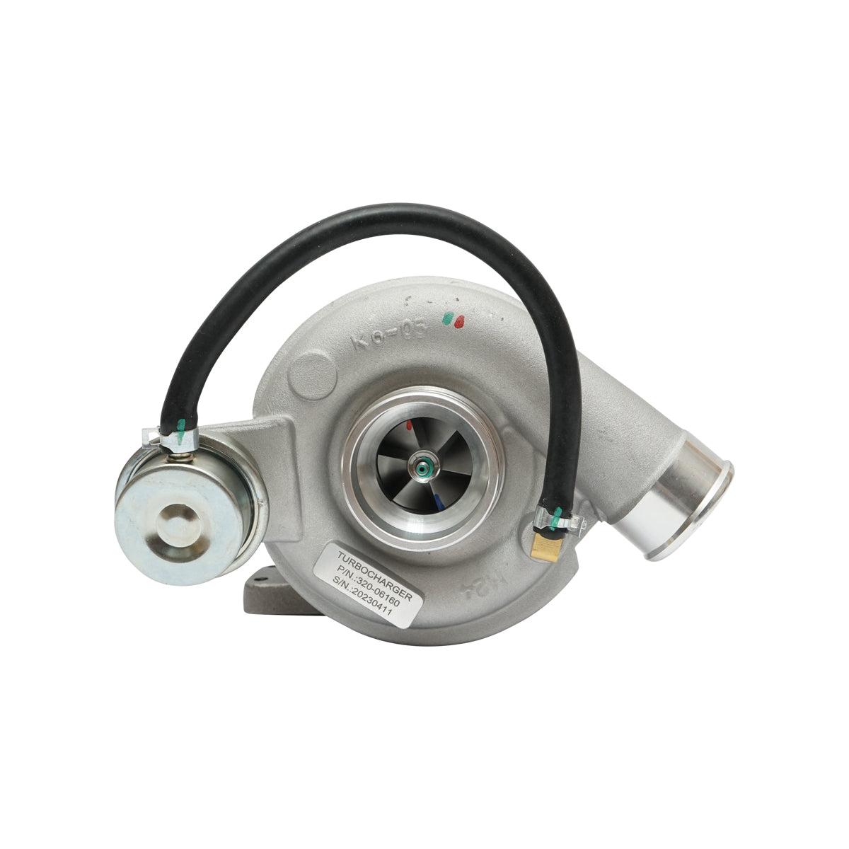 Turbocompressore 75 kW AC T3 per JCB, Perkins 3CX, 4CX con motore 4.4 Dieselmax, 444 OEM 320-06160 - immagine 3