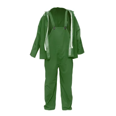 Tuta impermeabile L con cappuccio e tuta in poliestere e PVC, verde Breckner Germany - immagine 4