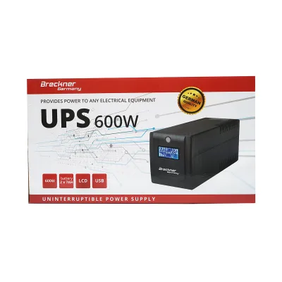 UPS 1000VA / 600W con batterie 2×7Ah, 4 prese Schuko, LCD, USB, AVR Breckner Germany - immagine 3