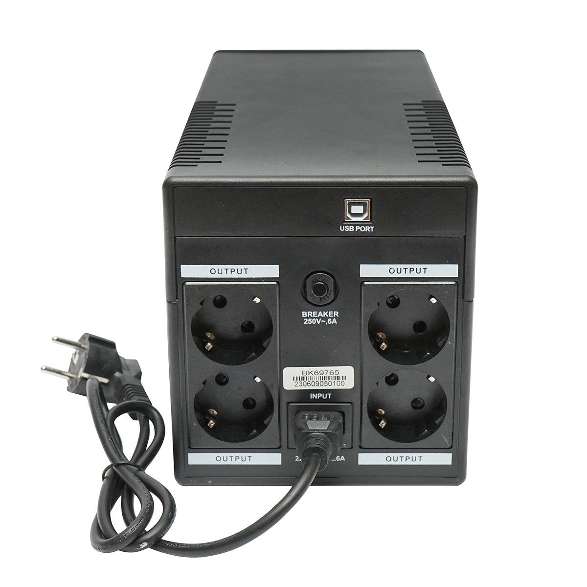UPS 1000VA / 600W con batterie 2×7Ah, 4 prese Schuko, LCD, USB, AVR Breckner Germany - immagine 2