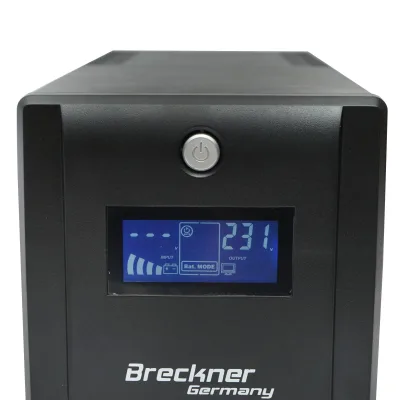 UPS 1000VA / 600W con batterie 2×7Ah, 4 prese Schuko, LCD, USB, AVR Breckner Germany - immagine 5