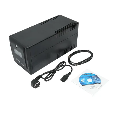 UPS 1000VA/600W con 2 batterie da 7,5Ah e 4 prese schuko, LCD, USB Breckner Germany - immagine 4