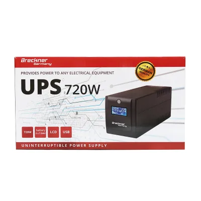 UPS 1000VA/600W con 2 batterie da 7,5Ah e 4 prese schuko, LCD, USB Breckner Germany - immagine 3