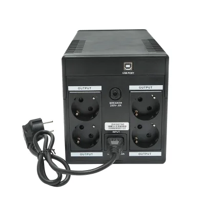 UPS 1000VA/600W con 2 batterie da 7,5Ah e 4 prese schuko, LCD, USB Breckner Germany - immagine 2