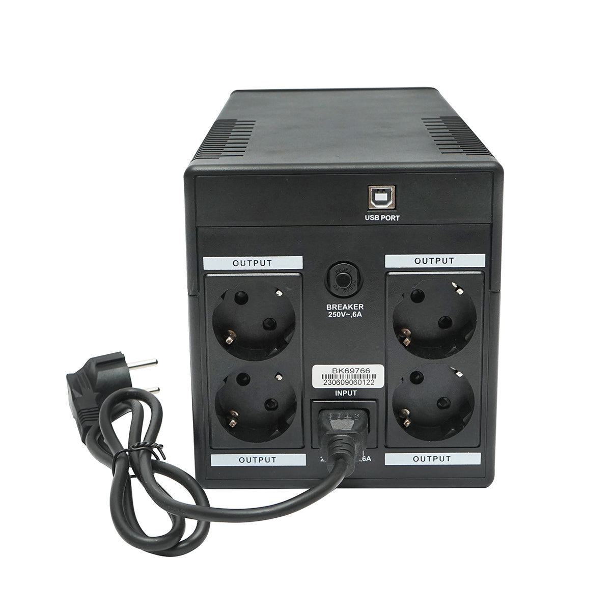UPS 1000VA/600W con 2 batterie da 7,5Ah e 4 prese schuko, LCD, USB Breckner Germany - immagine 2