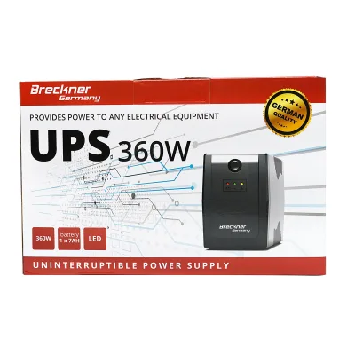 UPS 600VA / 360W con batteria 7Ah, 2 prese Schuko, AVR Breckner Germany - immagine 2