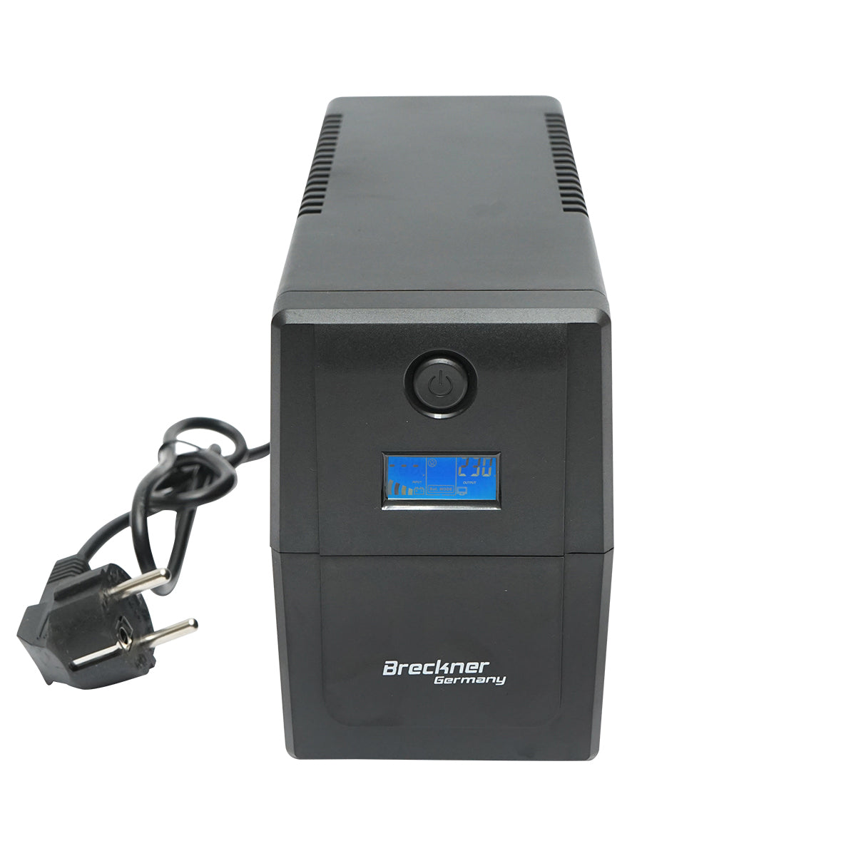 UPS 600VA / 360W con batteria 7Ah, 2 prese Schuko, LCD, USB, AVR Breckner Germany