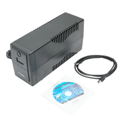 UPS 600VA / 360W con batteria 7Ah, 2 prese Schuko, LCD, USB, AVR Breckner Germany - immagine 3
