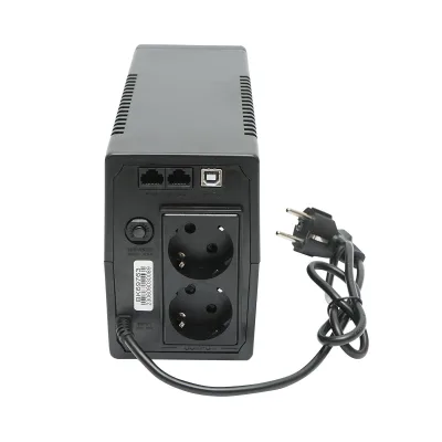 UPS 600VA / 360W con batteria 7Ah, 2 prese Schuko, LCD, USB, AVR Breckner Germany - immagine 4