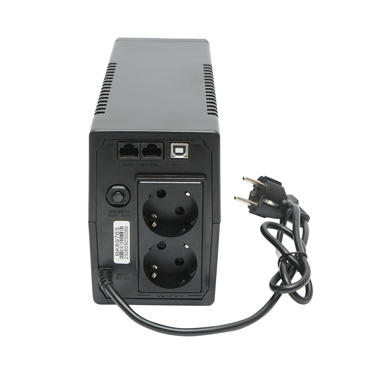 UPS 600VA / 360W con batteria 7Ah, 2 prese Schuko, LCD, USB, AVR Breckner Germany - immagine 4