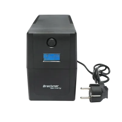 UPS 800VA / 480W con batteria 9Ah, 2 prese Schuko, LCD, USB, AVR Breckner Germany
