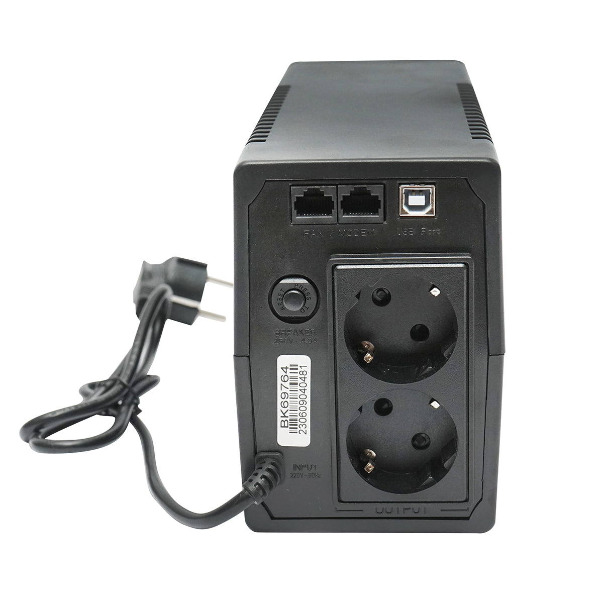 UPS 800VA / 480W con batteria 9Ah, 2 prese Schuko, LCD, USB, AVR Breckner Germany - immagine 4