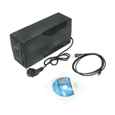 UPS 800VA / 480W con batteria 9Ah, 2 prese Schuko, LCD, USB, AVR Breckner Germany - immagine 3