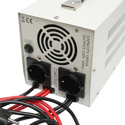 UPS con inverter per riscaldamento centralizzato 700W/1000VA, onda sinusoidale pura 12V/230V, 2 prese schuko, display LCD, AVR Breckner Germany - immagine 5
