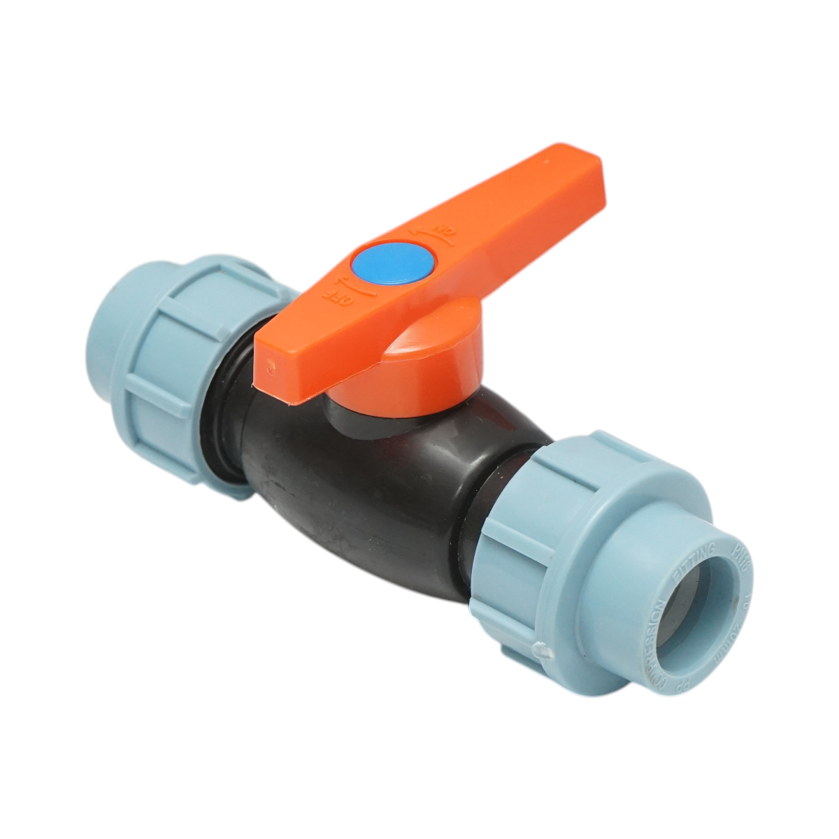 Valvola a sfera a compressione D20x20mm, PN16 bar per sistemi di irrigazione - immagine 4