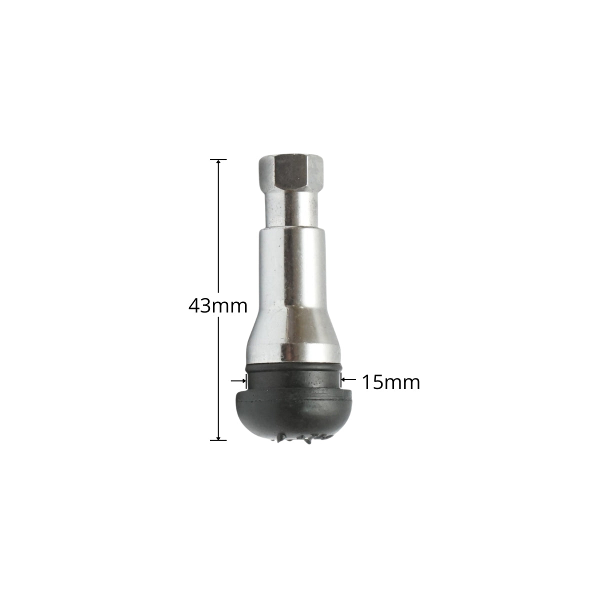 Valvola per ruota auto tubeless 43mm TR413AC cromata