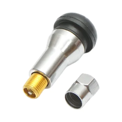 Valvola per ruota auto tubeless 43mm TR413AC cromata - immagine 2