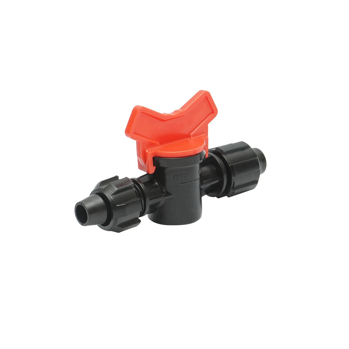 Valvola per tubi irrigazione a goccia 17mm, Rubinetto per Tubi Nastro di irrigazione a Goccia, Valvola per sistemi di irrigazione a goccia 17mm. - immagine 2