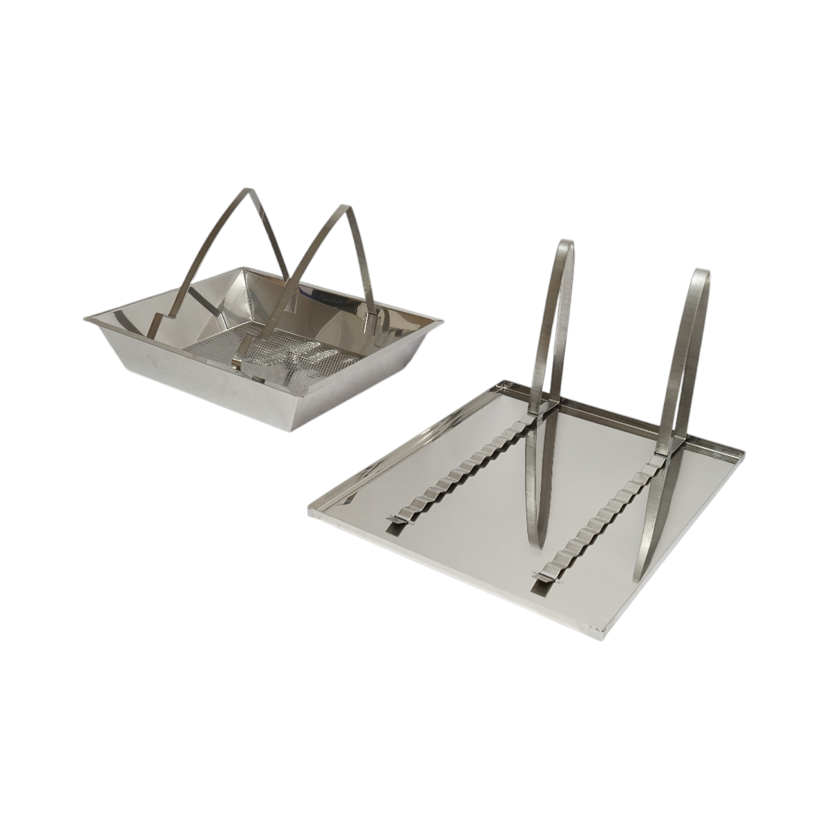 Vassoio disopercolatore con setaccio in acciaio inox 520x415x110mm