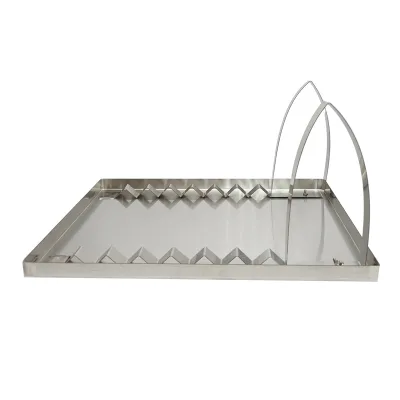 Vassoio in acciaio inossidabile per disopercolare, dimensioni 600x700x30 mm - immagine 3