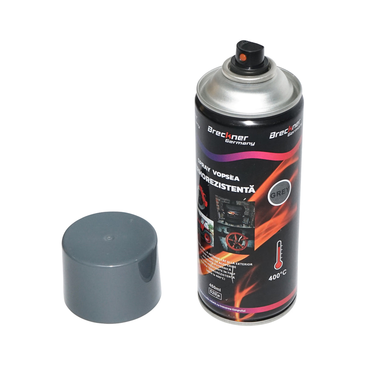 Vernice spray acrilica resistente al calore a 400 gradi grigio 450 ml Breckner Germany - immagine 2