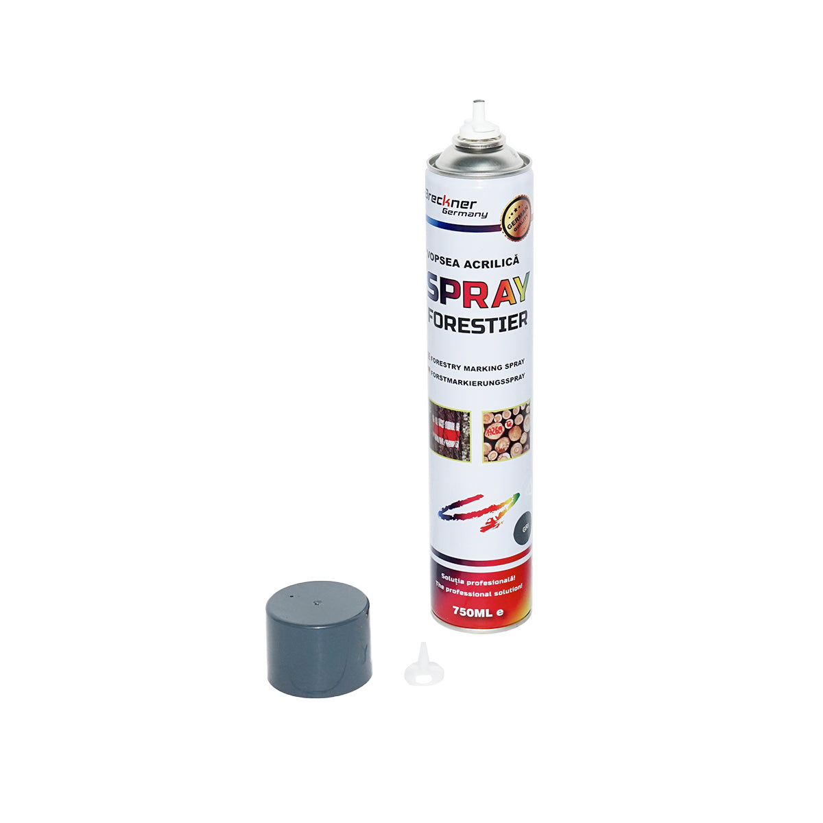 Vernice spray per marcatura forestale grigia 750ml Breckner Germany - immagine 2