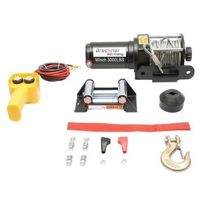 Verricello elettrico con telecomando 12V, 1,6T (3000 libbre), lunghezza cavo 9,2m