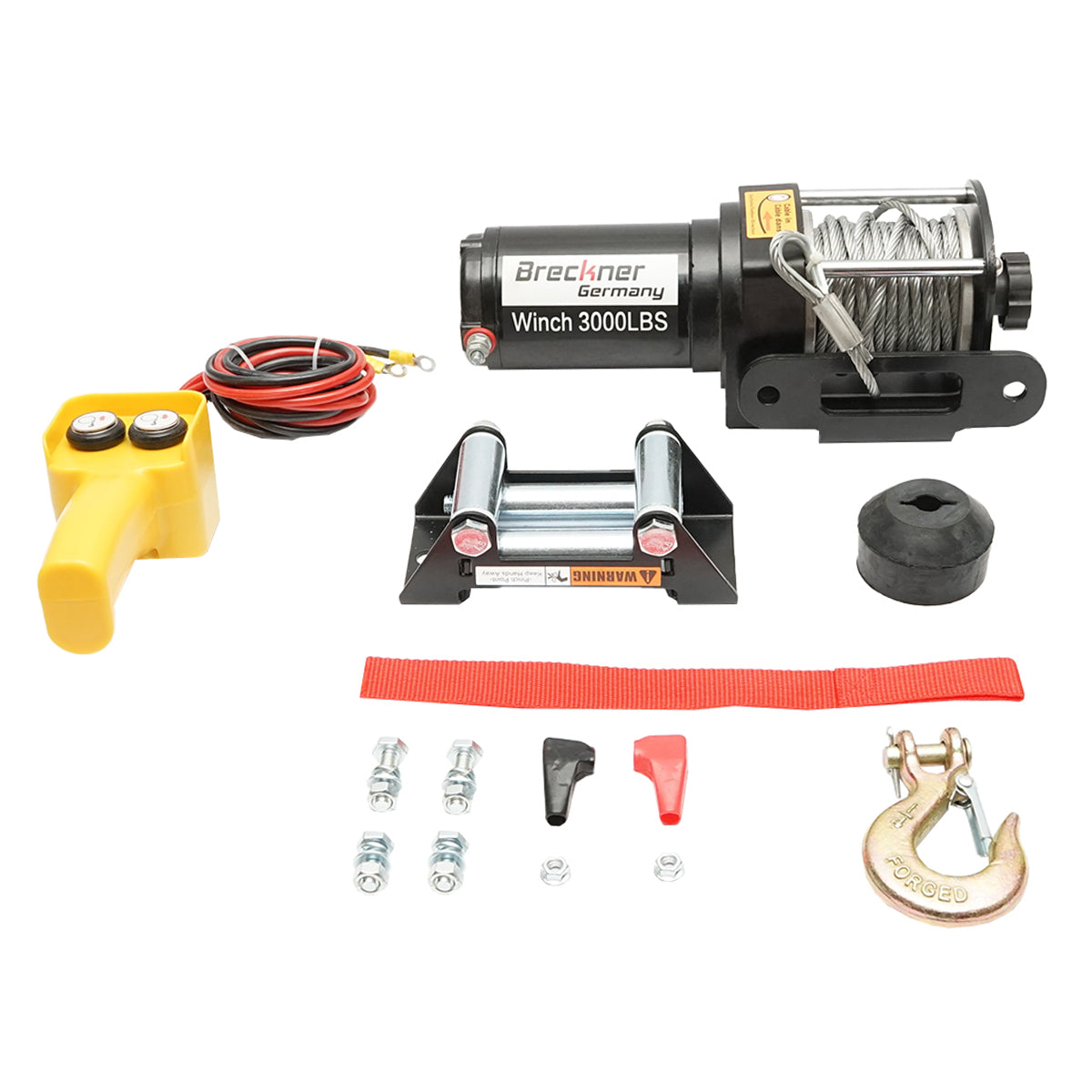 Verricello elettrico con telecomando 12V, 1,6T (3000 libbre), lunghezza cavo 9,2m