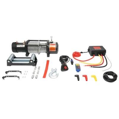 Verricello elettrico con telecomando 12V, 5 CV, cavo in acciaio 4,3T (9500 libbre) 9x24m solenoide 400A Breckner Germany