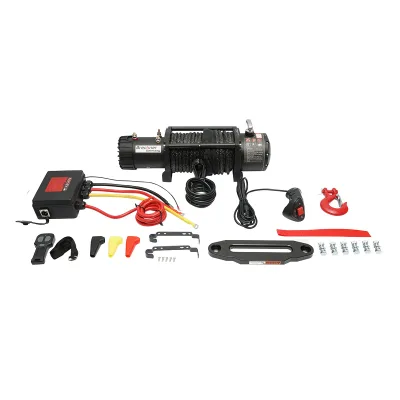 Verricello elettrico con telecomando 12V, 6,5hp, 6,1T (13500lbs) cavo sintetico 9x24m solenoide 400A Breckner Germany