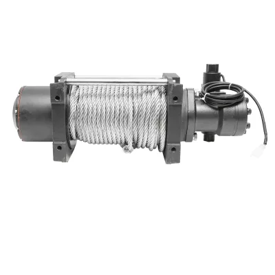 Verricello idraulico completo con telecomando, cavo in acciaio, tensione di alimentazione 12V, carico massimo 6T (13300 libbre) - immagine 4