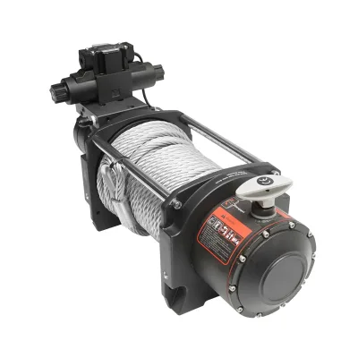 Verricello idraulico completo con telecomando, cavo in acciaio, tensione di alimentazione 12V, carico massimo 6T (13300 libbre) - immagine 5