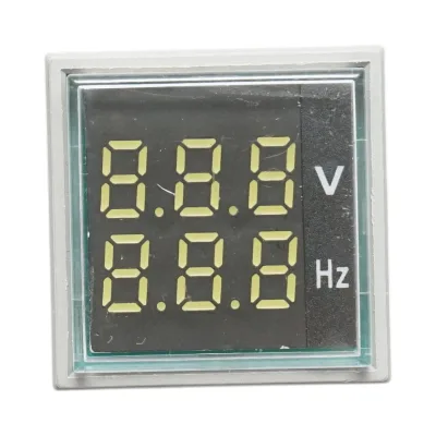 Voltmetro digitale e indicatore di frequenza LED bianco 0-99Hz/50-500V AC Ø 22mm Breckner Germany - immagine 2