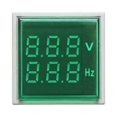 Voltmetro digitale e indicatore di frequenza LED verde 0-99Hz/50-500V AC Ø 22mm Breckner Germany - immagine 2