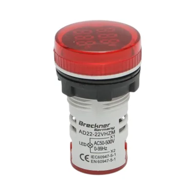 Voltmetro e indicatore di frequenza LED rosso 0-99Hz/50-500V AC Breckner Germany