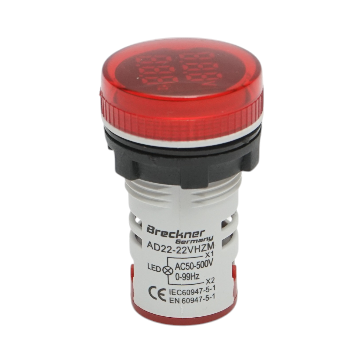 Voltmetro e indicatore di frequenza LED rosso 0-99Hz/50-500V AC Breckner Germany