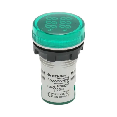 Voltmetro e indicatore di frequenza LED verde 0-99Hz/50-500V AC Breckner Germany