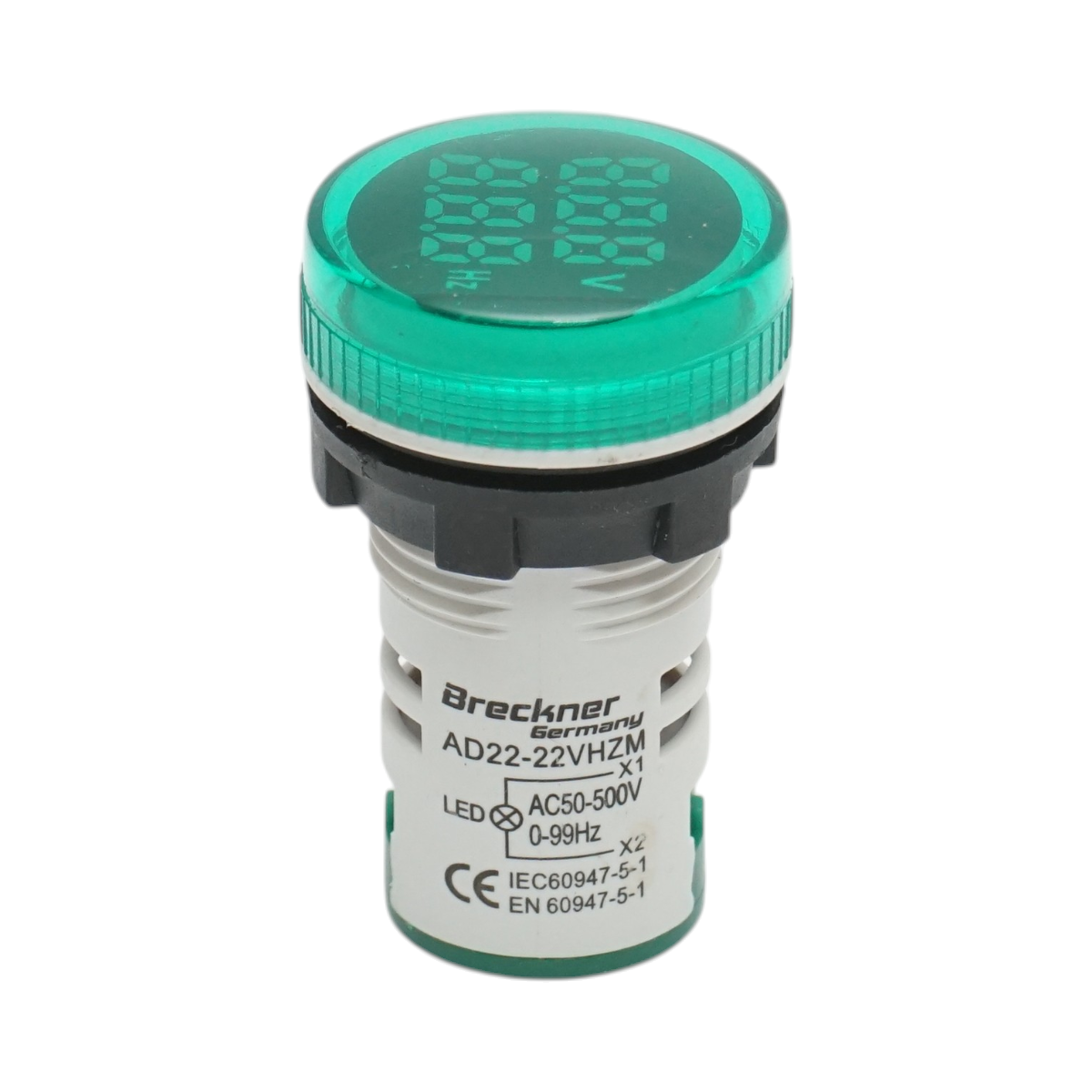 Voltmetro e indicatore di frequenza LED verde 0-99Hz/50-500V AC Breckner Germany