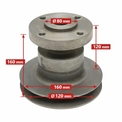 Puleggia pompa acqua Massey Ferguson Ø 120/160mm codice OEM 735034M1 - immagine 2