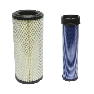 Filtro aria interno/esterno Claas, Fiat, Massey Ferguson, John Deere, Ford, Case IH, Deutz 65,5x135x330mm codice OEM P772579, P775300, C14101, CF850/2, XA1736, XA1739, SA16579, SA16300, 1930587, 1930588