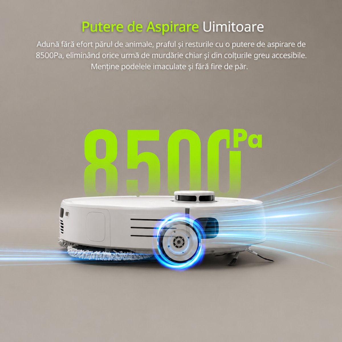 Aspirapolvere robot intelligente con funzione lavapavimenti (mop), potenza di aspirazione 8500 Pa, stazione di svuotamento automatico, navigazione laser LDS, batteria da 5200 mAh, spazzola anti-groviglio, controllo tramite app Wi-Fi Extravis. - immagine 2