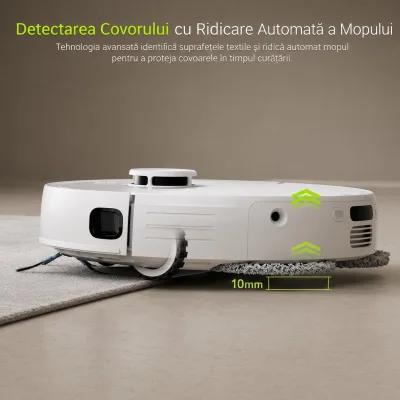 Aspirapolvere robot intelligente con funzione lavapavimenti (mop), potenza di aspirazione 8500 Pa, stazione di svuotamento automatico, navigazione laser LDS, batteria da 5200 mAh, spazzola anti-groviglio, controllo tramite app Wi-Fi Extravis. - immagine 4